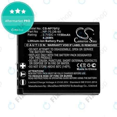 Baterija za Panasonic Lumix DMC-FX01, 1150mAh, Li-Ion, 3.7V, CGA-S005, HQ