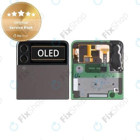 Samsung Galaxy Z Flip 3 F711B - LCD zaslon + steklo na dotik + okvir (zunanji) (Phantom Black) - GH97-26773A Genuine Service Pack