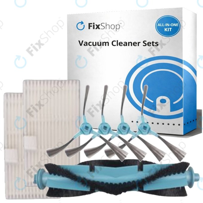 Komplet nadomestnih delov za Tesla IQ400, IQ400 Plus, Sencor 6485BK (1x Glavna krtača, 2x Filter, 4x Stranska krtača)