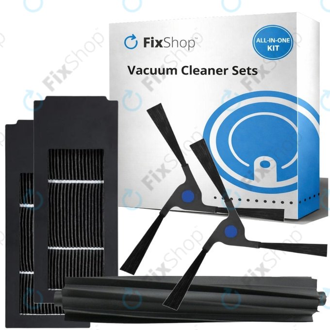 Komplet nadomestnih delov za Ecovacs Deebot X2 Omni (1x Glavna krtača, 2x Filter, 2x Stranska krtača)