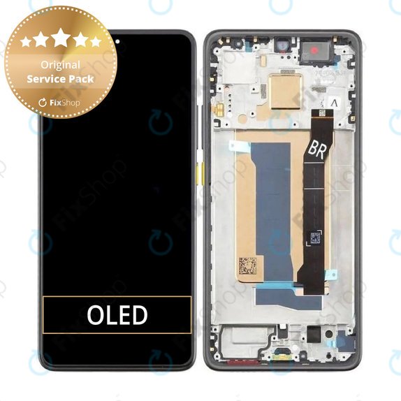 Zaslon za Xiaomi Poco X7 Pro, Steklo na dotik z okvirjem, Yellow, 56000100O1000, Genuine Service Pack