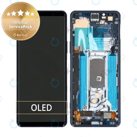 Sony Xperia 5 II - LCD zaslon + steklo na dotik + okvir (Blue) - A5024934A Genuine Service Pack