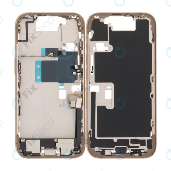 Apple iPhone 16 Pro - Srednji Okvir + Gumbi za Vklop, Glasnost in Kamero (Desert Titanium)