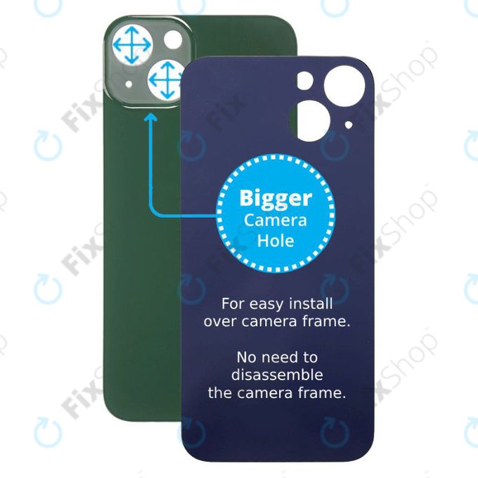 Apple iPhone 13 - Steklo zadnjega ohišja s povečano odprtino za kamero (Green)