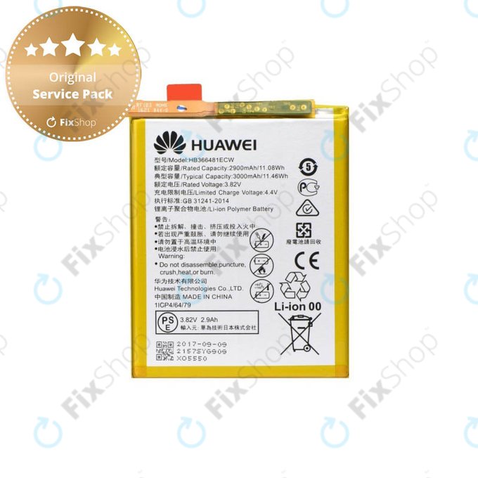 Huawei P9, P9 Lite, P10 Lite, P20 Lite, P Smart, Y6 (2018), Y6 Prime (2018), Y7 (2018), Y7 Prime (2018), Honor 7A, 8, 9 Lite - Baterija HB366481ECW 3000mAh - 24022157, 24022368, 24022333, 24022376 Gen