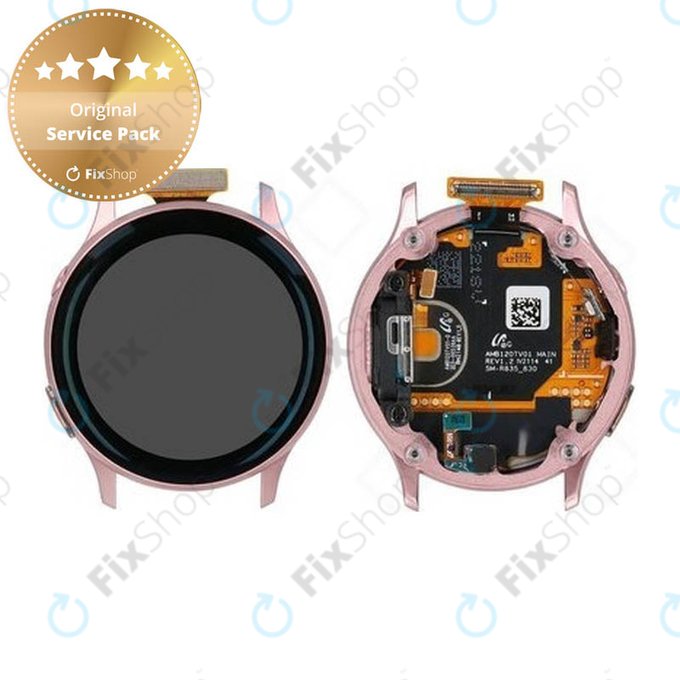 Samsung Galaxy Watch Active 2 40mm R830, R835 - LCD zaslon + steklo na dotik + okvir (Gold) - GH82-21104B Genuine Service Pack