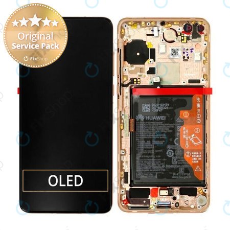 Huawei P40 - LCD zaslon + steklo na dotik + okvir + baterija (Blush Gold) - 02353MFV Genuine Service Pack