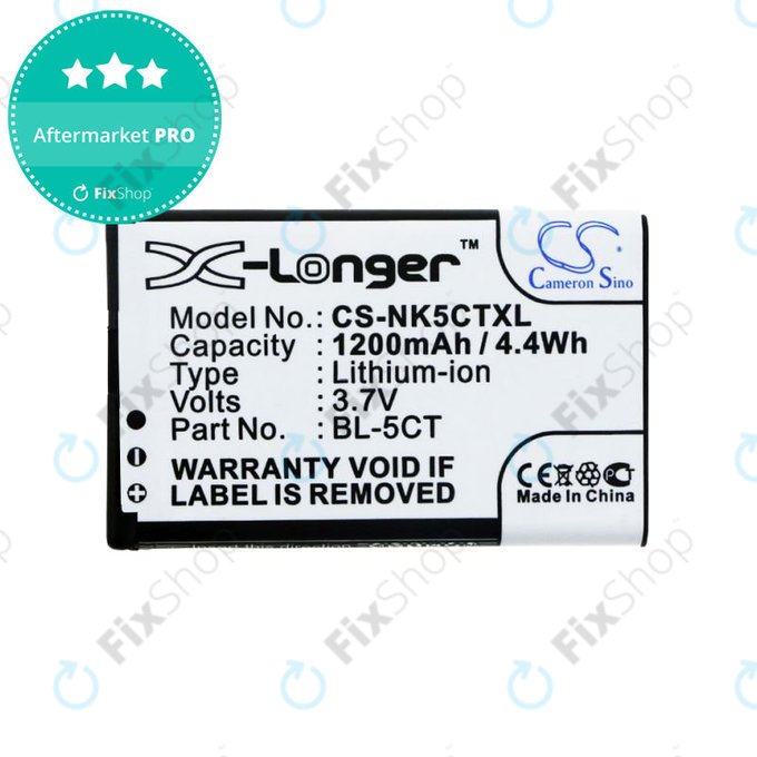 Baterija za Nokia 5220, 5630, 6303, 6700, C5, 1200mAh, Li-Ion, 3.7V, BL-5CT, HQ