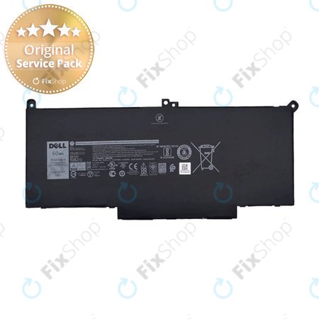 Dell Latitude 7280, 7290, 7380, 7390, 7480, 7490, E7280 - Baterija F3YGT 7500mAh - Genuine Service Pack