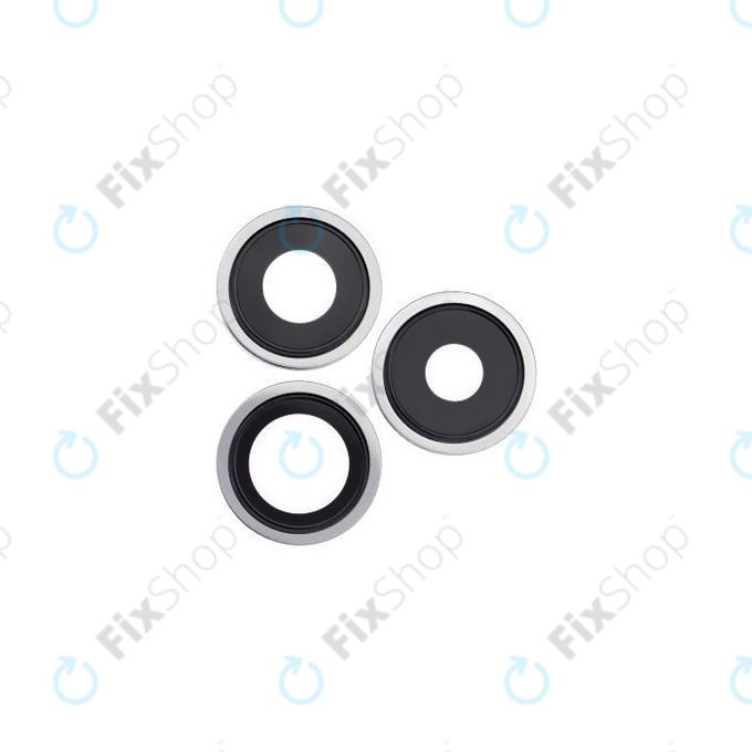 Apple iPhone 13 Pro, 13 Pro Max - Steklo zadnje kamere z okvirjem (Silver) - 3 kosi