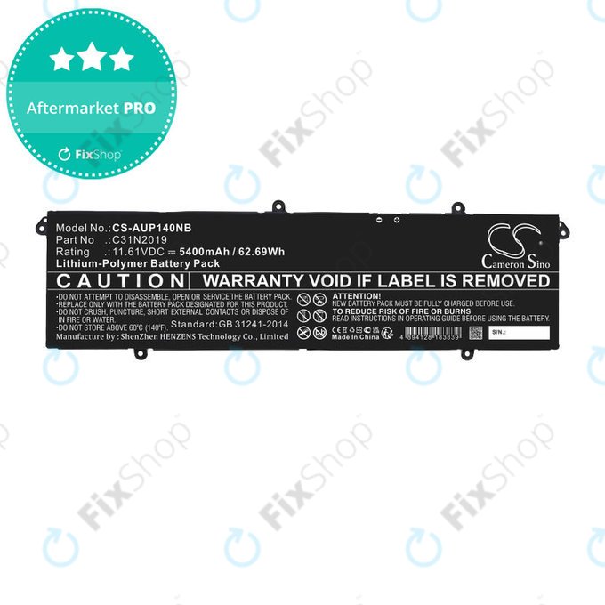 Baterija za Asus VivoBook Pro 14, 14X, 15 OLED, 5400mAh, Li-Pol, 11.61V, C31N2019, HQ