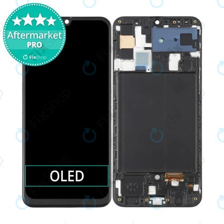 Samsung Galaxy A50 A505F - LCD zaslon + steklo na dotik + okvir (Black) OLED