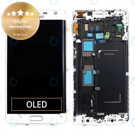 Samsung Galaxy Note Edge N915FY - LCD zaslon + steklo na dotik + okvir (White) - GH97-16636B Genuine Service Pack