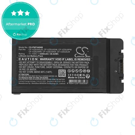 Baterija za Panasonic CF-54, 4200mAh, Li-Ion, 11.1V, CF-VZSU0GJS, HQ