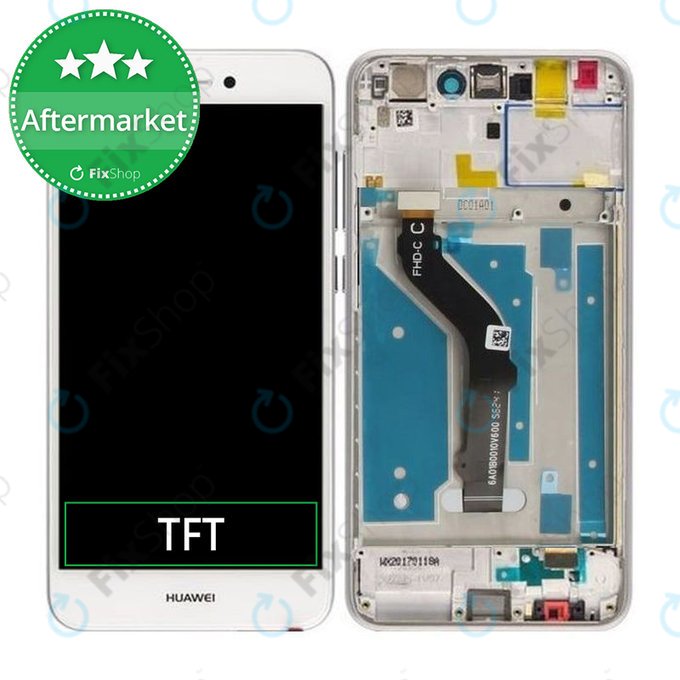 Huawei P9 lite (2017), Honor 8 Lite - LCD zaslon + steklo na dotik + okvir (White) TFT