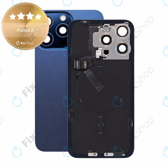 Steklo zadnjega ohišja za iPhone 15 Pro Max, Blue Titanium, Pulled A