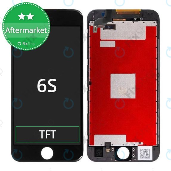 Zaslon za iPhone 6S, Black, Steklo na dotik z okvirjem