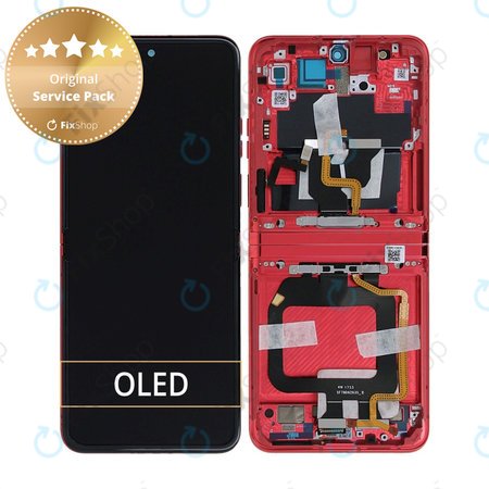 Motorola Razr 40 Ultra - LCD zaslon + steklo na dotik + okvir (Viva Magenta) - 5D68C22598 Genuine Service Pack