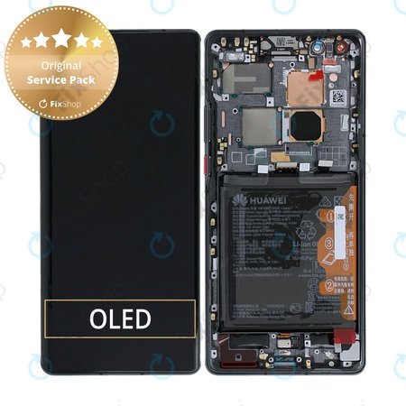 Huawei Mate 40 Pro NOH-NX9 - LCD zaslon + steklo na dotik + okvir + baterija (Black) - 02353YMT Genuine Service Pack