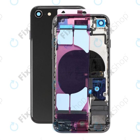 Apple iPhone SE (2nd Gen 2020) - Zadnje ohišje z majhnimi deli (Black)