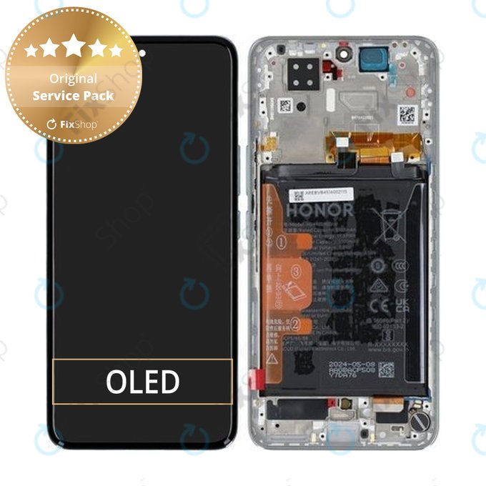 Honor 200 - LCD zaslon + steklo na dotik + okvir + baterija (Emerald Green) - 0235AKHW Genuine Service Pack