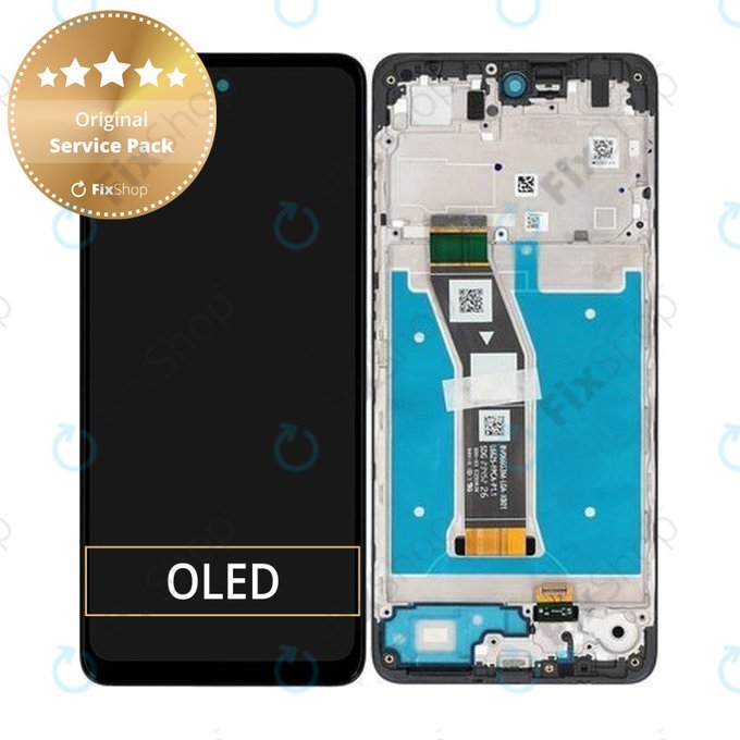 Motorola Moto G04 - LCD zaslon + steklo na dotik + okvir (Black) - 5D68C23890 Genuine Service Pack