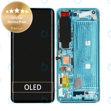 Xiaomi Mi 10 M2001J2G - LCD zaslon + steklo na dotik + okvir (Coral Green) - 56000600J200 Genuine Service Pack