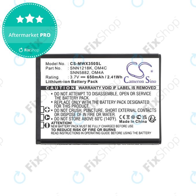 Baterija za Motorola Gleam +, 650mAh, Li-Ion, 3.7V, OM4A, OM4C, HQ