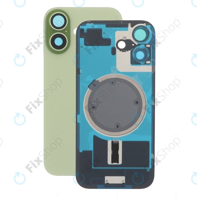 Apple iPhone 17 - Steklo zadnjega ohišja + Leča kamere + Kovinska plošča + Magsafe magnet (Sage)
