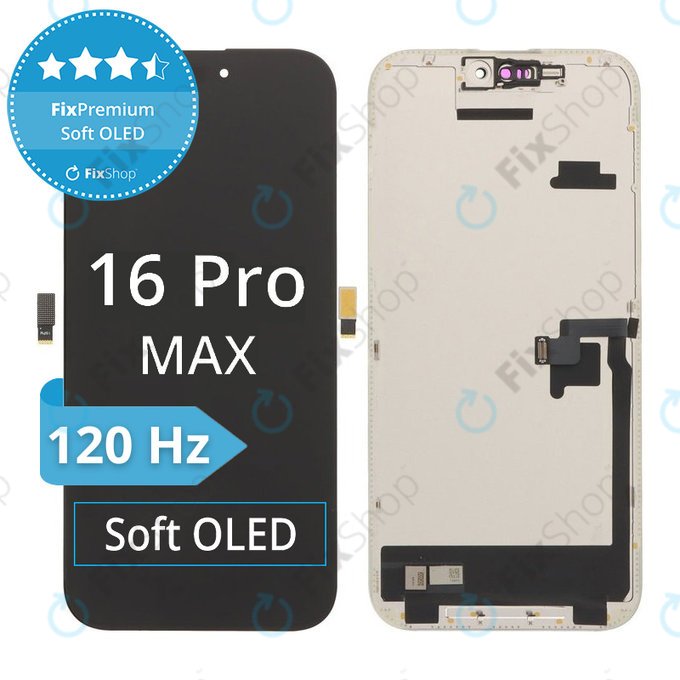 Zaslon Soft OLED za iPhone 16 Pro Max - Steklo na dotik + Okvir, Genuine Apple