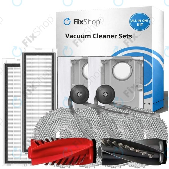 Komplet nadomestnih delov za Xiaomi Roborock Qrevo, Qrevo Curv, Qrevo Edge, Qrevo 5AE (1x Glavna krtača, 2x Filter, 2x Stranska krtača, 4x Krpa za brisanje, 2x Vrečka za prah)