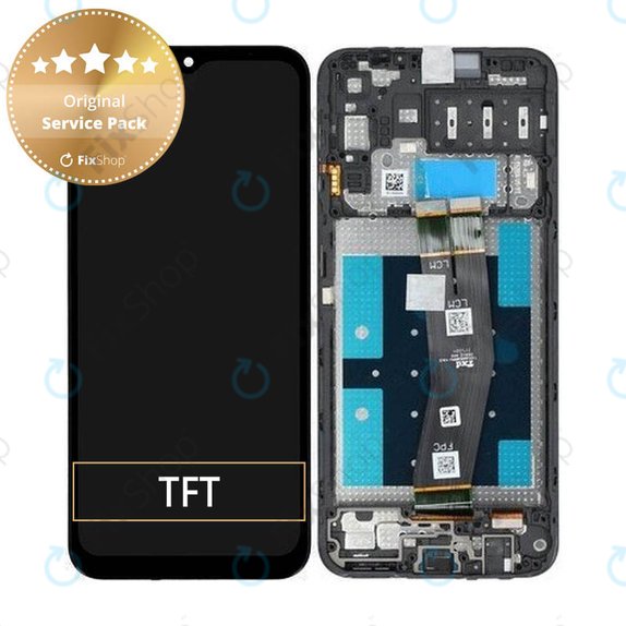 Samsung Galaxy A14 A145R - LCD zaslon + steklo na dotik + okvir (Black) - GH81-23541A, GH81-23540A Genuine Service Pack