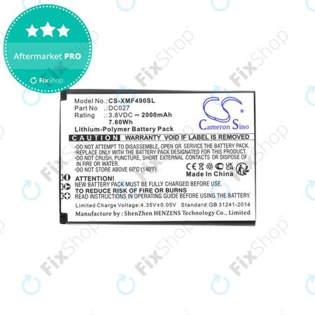 Baterija za Xiaomi F490 4g, 2000mAh, Li-Pol, 3.8V, DC027, HQ