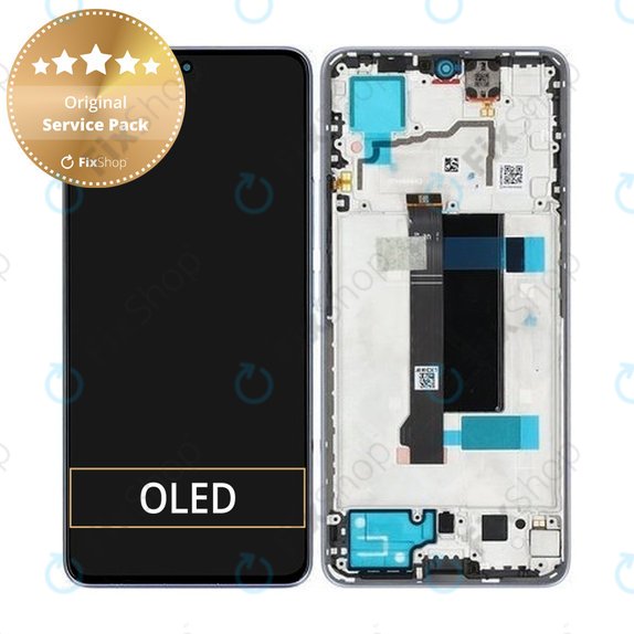 Xiaomi Redmi Note 13 Pro 5G 2312DRA50C - LCD zaslon + steklo na dotik + okvir (Aurora Purple) - 5600030N1600 Genuine Service Pack
