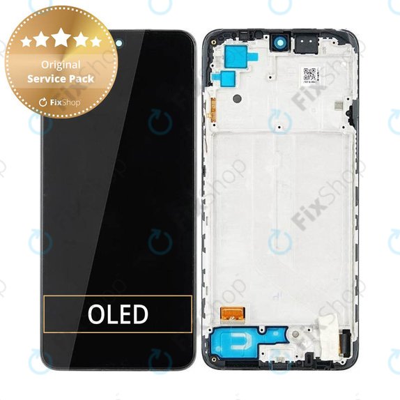 Xiaomi Redmi Note 10 - LCD zaslon + steklo na dotik + okvir (Onyx Gray) - 5600020K7A00 Genuine Service Pack