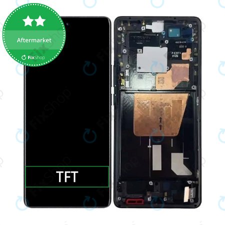 Vivo X80 Pro 5G V2185A V2145 - LCD zaslon + steklo na dotik + okvir (Cosmic Black) TFT