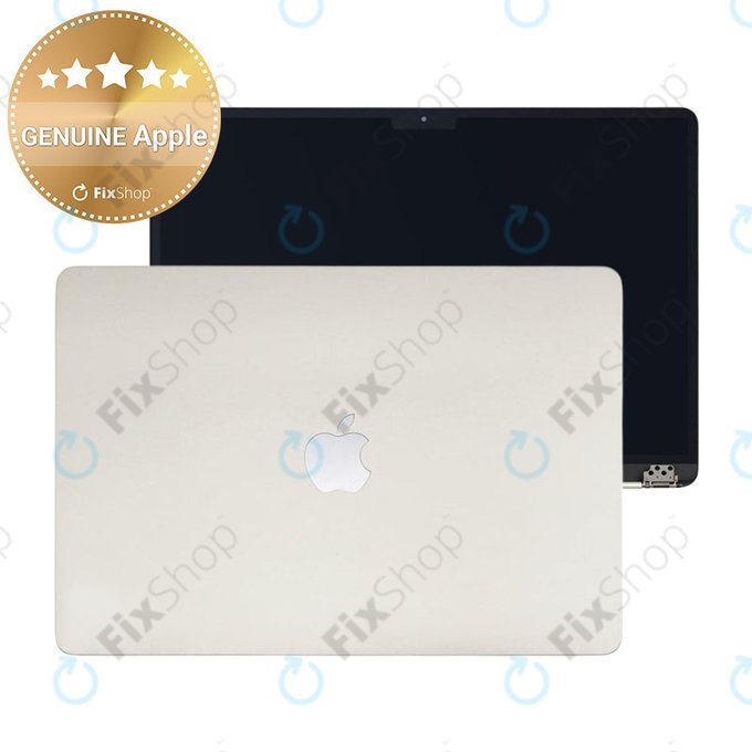 LCD zaslon za MacBook Air 15", A3114 (2024), s sprednjim steklom in pokrovom, Starlight, 661-40261, Genuine Apple