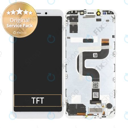 Xiaomi Mi A2 - LCD zaslon + steklo na dotik + okvir (White) - 5604100430B6 Genuine Service Pack