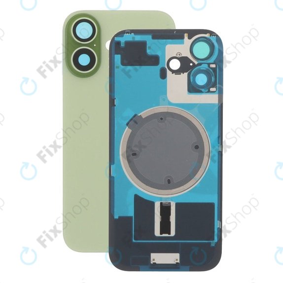 Apple iPhone 17 - Steklo zadnjega ohišja + Leča kamere + Kovinska plošča + Magsafe magnet (Sage)