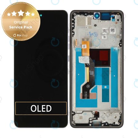 Zaslon za Motorola Moto G86 5G, Steklo na dotik z okvirjem, Cosmic Sky, 5D68C30475, Genuine Service Pack