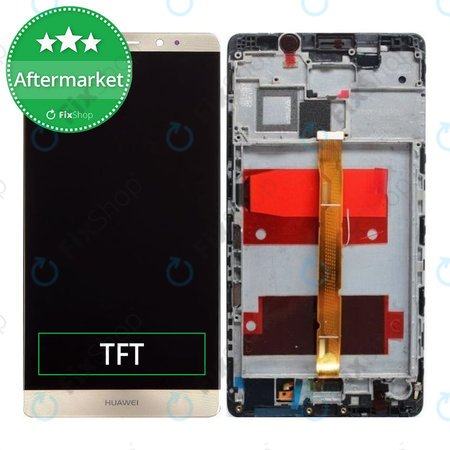 Huawei Mate 8 - LCD zaslon + steklo na dotik + okvir (Gold) TFT