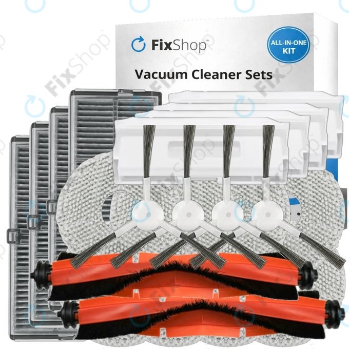 Komplet nadomestnih delov za Xiaomi Robot Vacuum H40 - Complete set XL (2x Glavna krtača, 4x Filter, 4x Stranska krtača, 8x Krpa za brisanje, 4x Vrečka za prah)