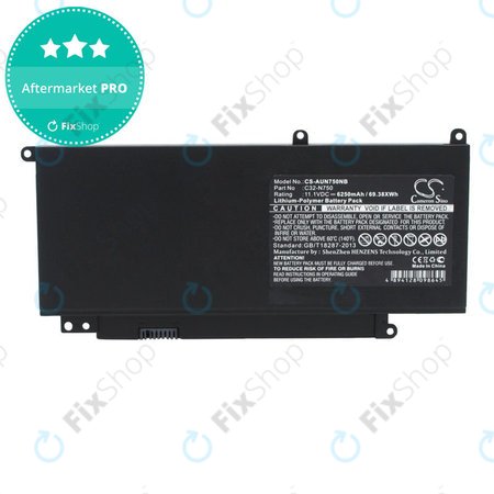 Baterija za Asus N750, R750, 6250mAh, Li-Pol, 11.1V, C32-N750, HQ