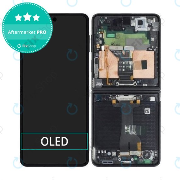 Samsung Galaxy Z Flip 7 F766B - LCD zaslon + steklo na dotik + okvir (Jetblack) OLED