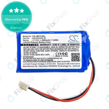 Baterija za JBL Flip 2 (2013), 2000mAh, Li-Pol, 3.7V, AEC653055-2P, HQ