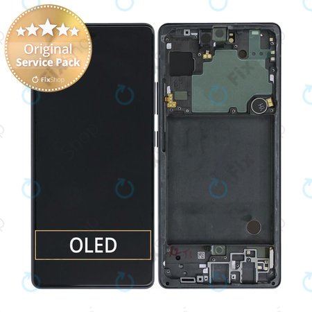 Samsung Galaxy A71 5G A716B - LCD zaslon + steklo na dotik + okvir (Prism Cube Black) - GH82-22804A Genuine Service Pack