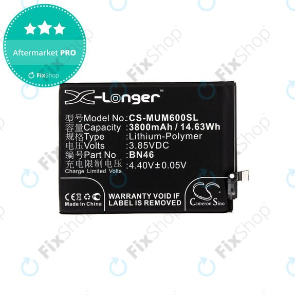 Baterija za Xiaomi Redmi Note 8T, 3800mAh, Li-Pol, 3.85 V, BN46, HQ