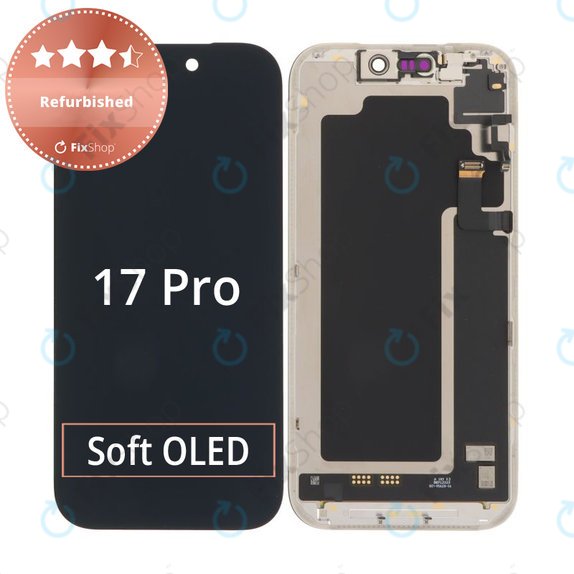 Zaslon za iPhone 17 Pro, Steklo na dotik z okvirjem, Refurbished
