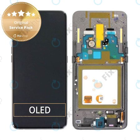 Samsung Galaxy A80 A805F - LCD zaslon + steklo na dotik + okvir (Phantom Black) - GH82-20348A, GH82-20390A, GH82-20368A Genuine Service Pack