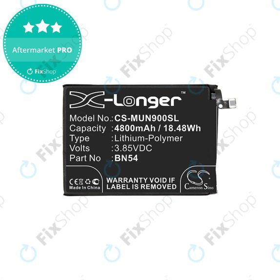 Baterija za Xiaomi Redmi 9 M2004J19G, 4800mAh, Li-Pol, 3.85 V, BN54, HQ